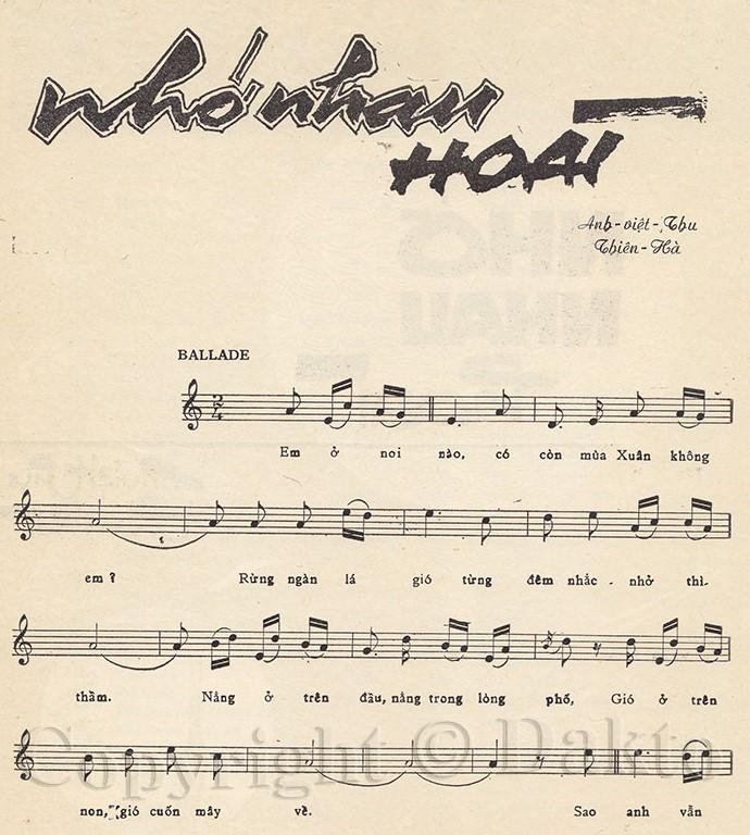 Sheet nhạc Nhớ Nhau Hoài